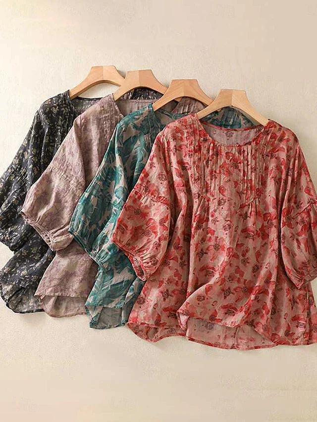 Pure Cotton Elegant Floral Printed Top