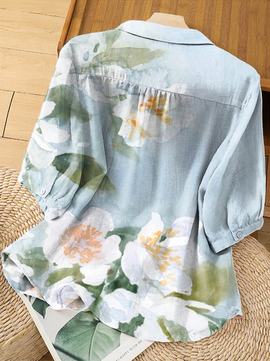 Pure Cotton Floral Printed Women Shirt