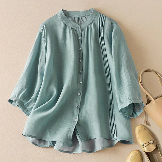 Stylish Pure Cotton Pleated Design Casual Shirt