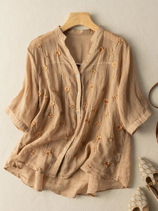 Pure Cotton Embroidered Shirt