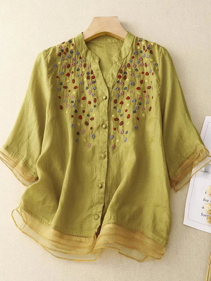 Pure Cotton Elegant Embroidered Shirt