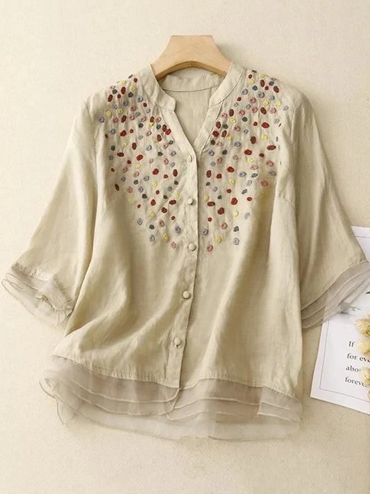 Pure Cotton Embroidered Shirt