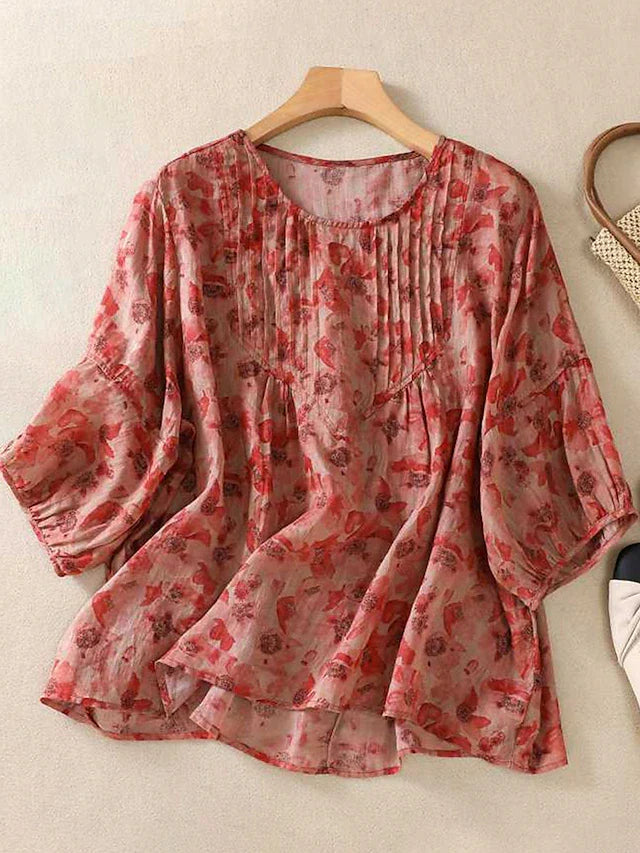 Pure Cotton Elegant Floral Printed Top