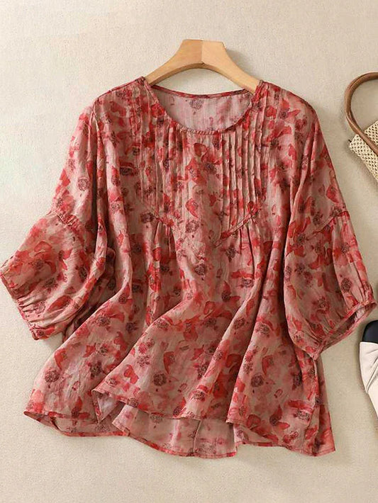 Pure Cotton Elegant Floral Printed Top