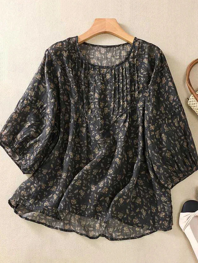 Pure Cotton Elegant Floral Printed Top