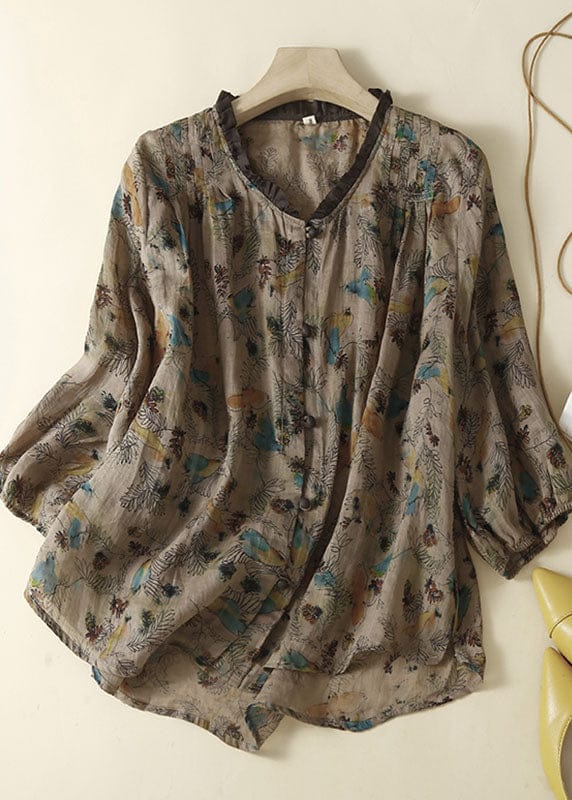 Organic Pure Cotton Printed Ruffled Shirts