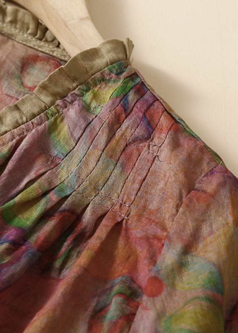 Organic Pure Cotton Printed Ruffled Shirts