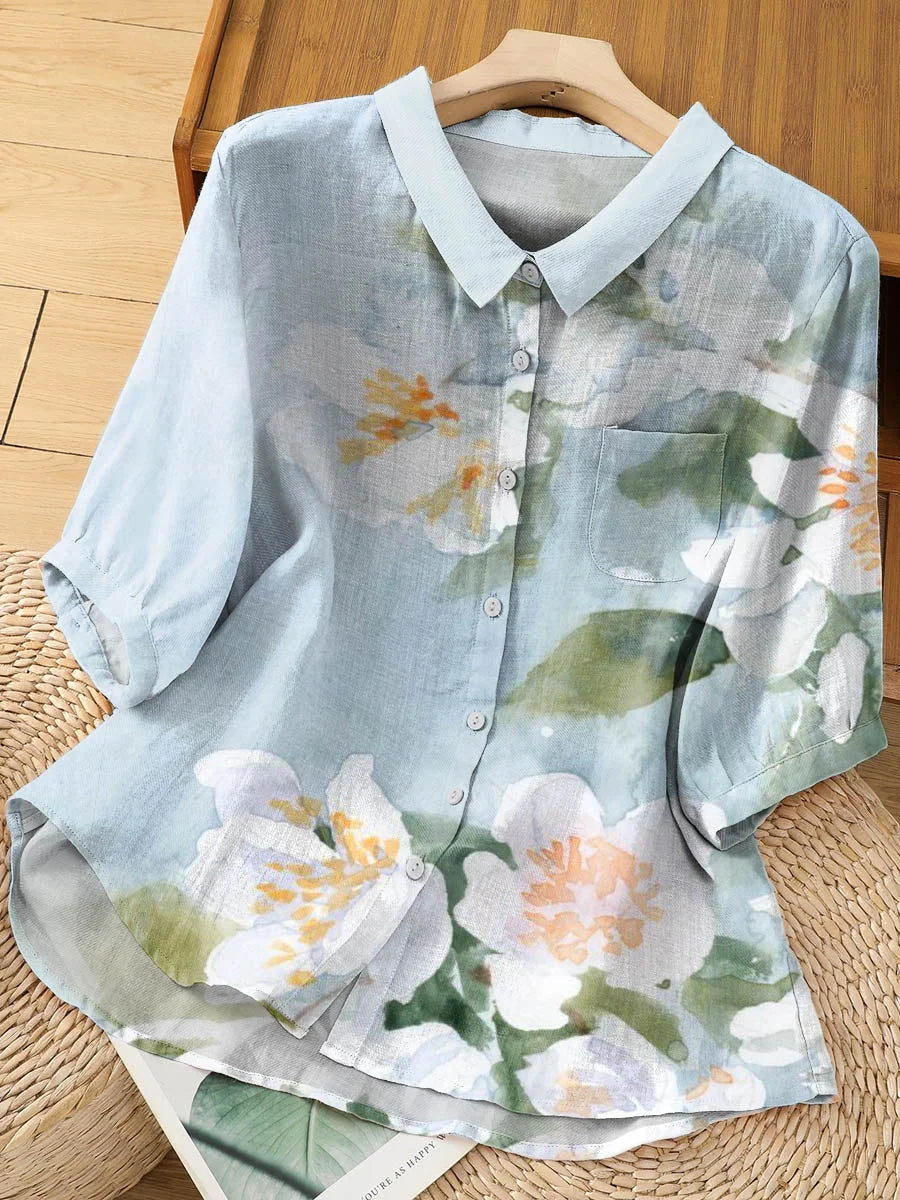Pure Cotton Floral Printed Women Shirt