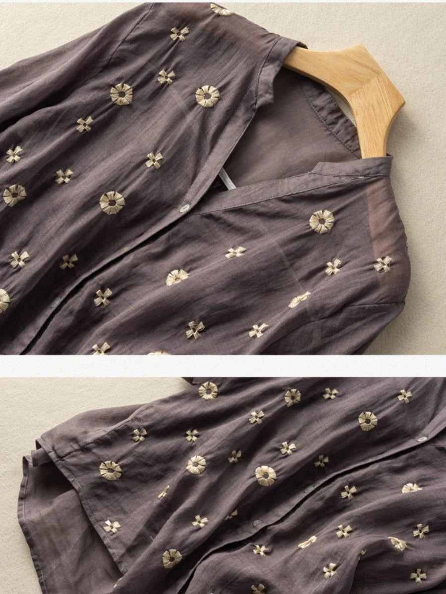 Pure Cotton Embroidered Shirt
