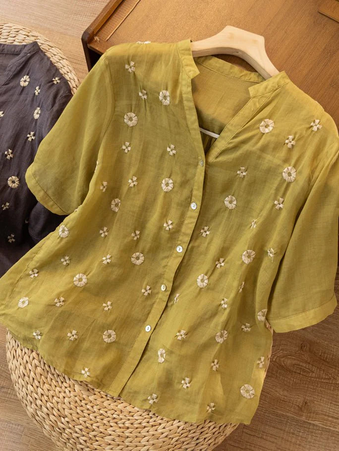 Pure Cotton Embroidered Shirt