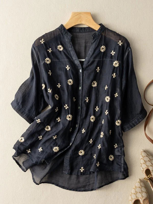 Pure Cotton Embroidered Shirt