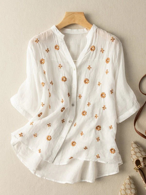 Pure Cotton Embroidered Shirt