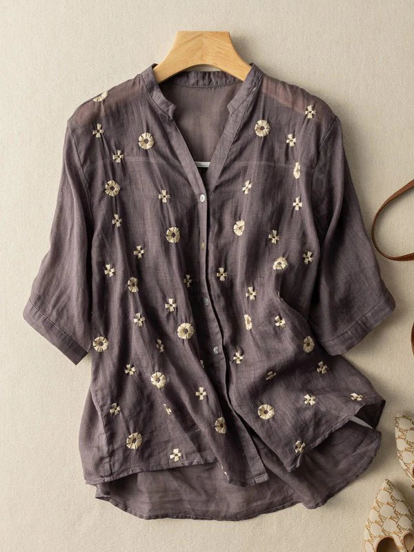 Pure Cotton Embroidered Shirt